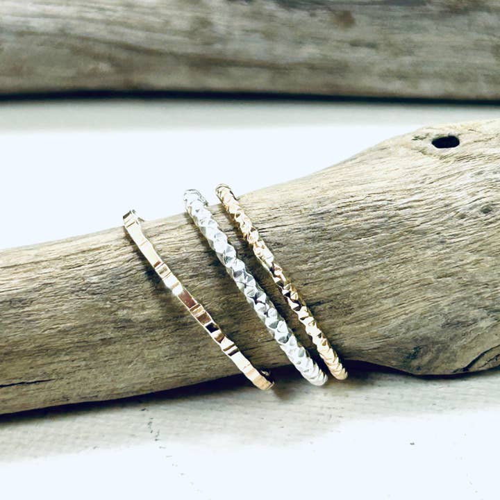 Laura J Designs - Vente Anneau/bague à empiler - Bagues empilables Sparkle1