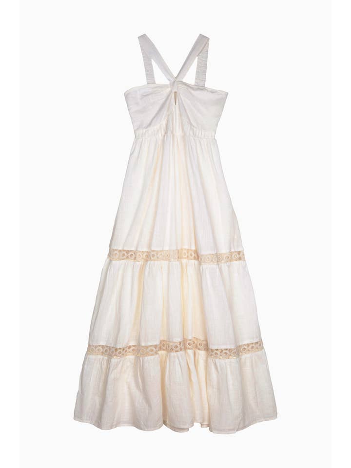 Piti Cuiti - Wholesale Jurk - Dames - SICILIA WITTE LANGE HALTERJURK