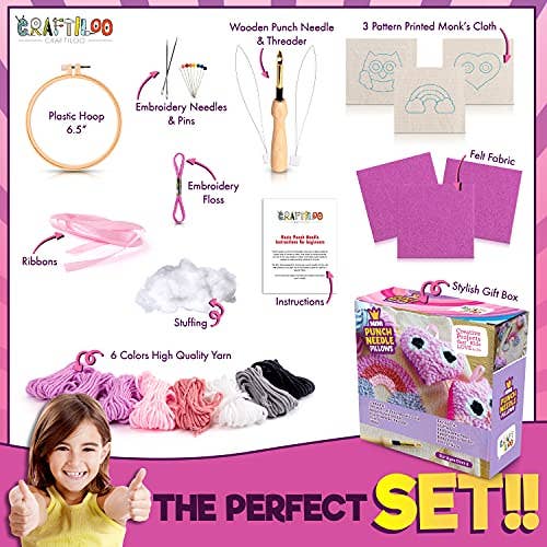 Craftiloo – wholesale Material för broderi/korsstygn – 3 st broderistansverktyg för barn