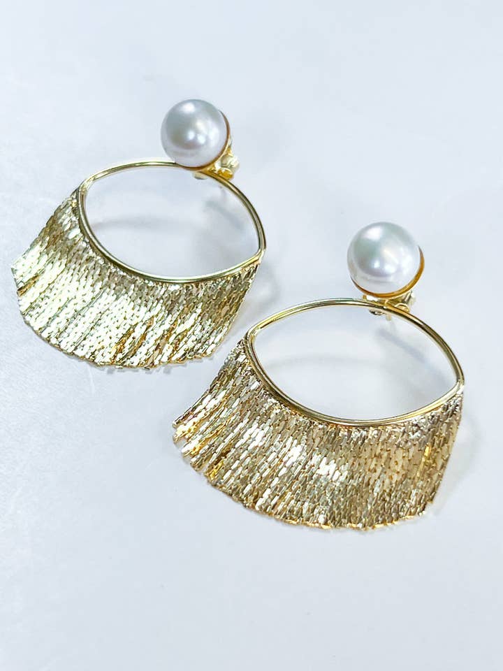 Boucles d'oreilles franges de perle pour la vente par We R Brand