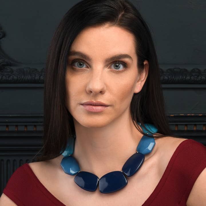 Namana - Wholesale Beaded/Pearl Necklace - Chunky Blue Statement Necklace for Women5