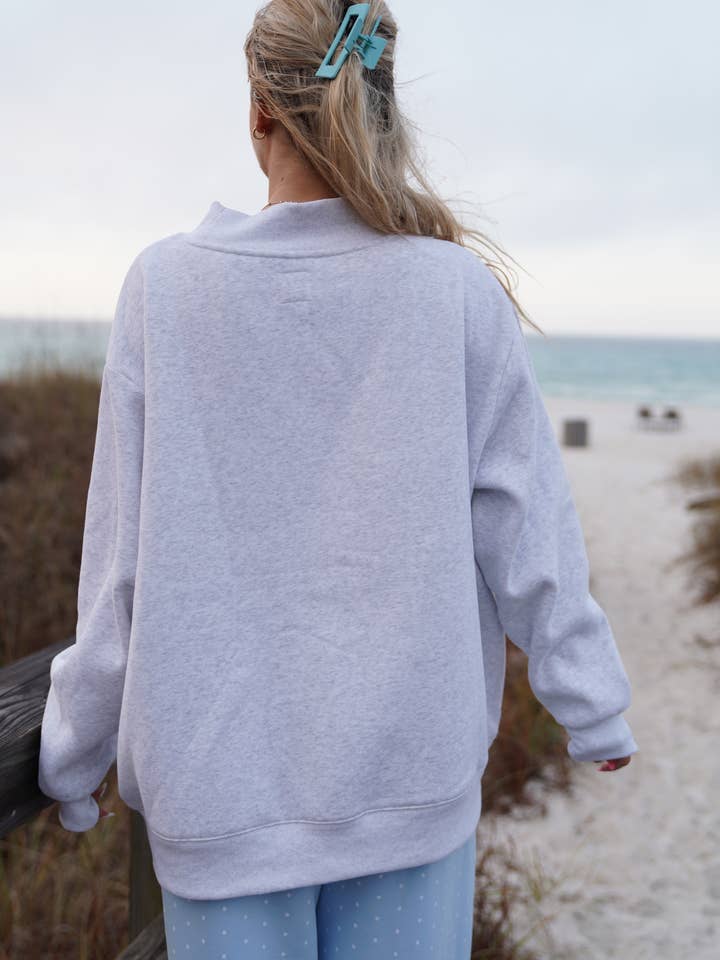 Sunkissed Coconut - Wholesale Sweatshirt - Women's - Polka Dot Sailboat Embroider Mockneck Sweatshirt9