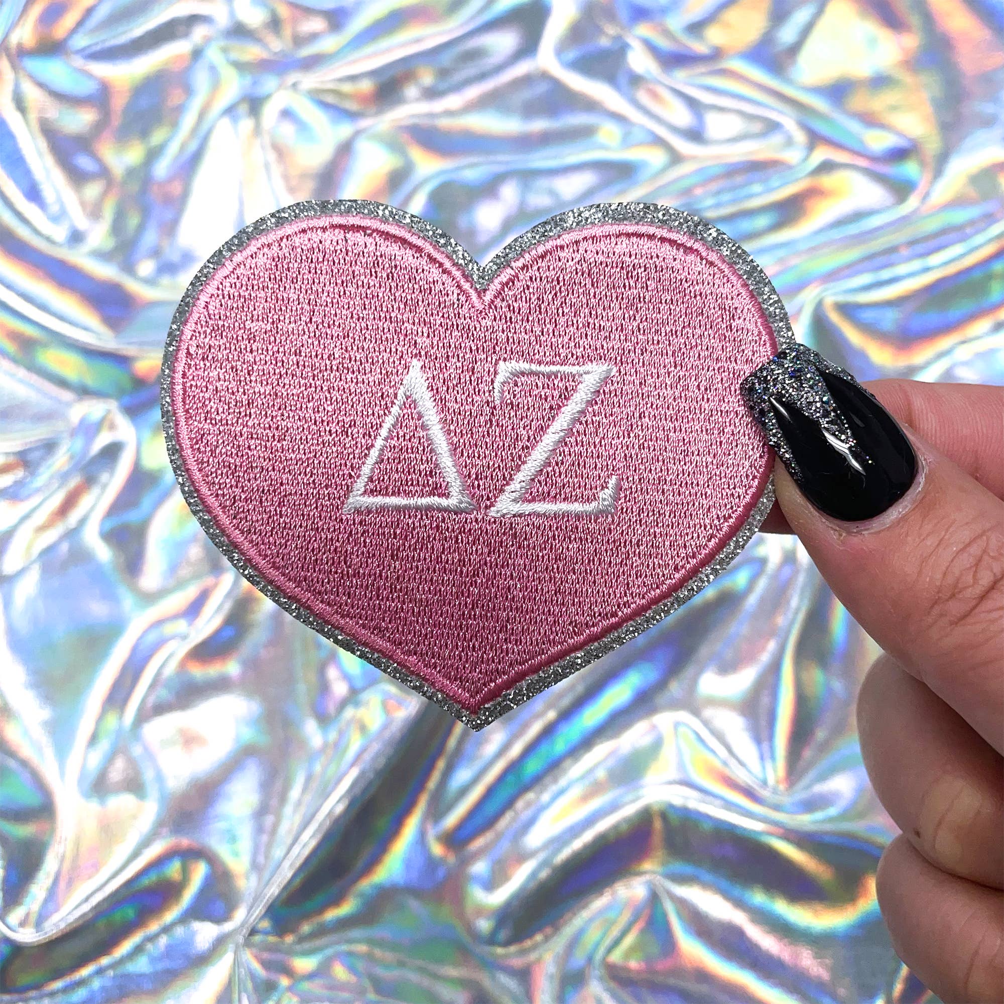 The Crafty Engineer - Wholesale Patch - Delta Zeta Heart Sorority Embroidered Patch