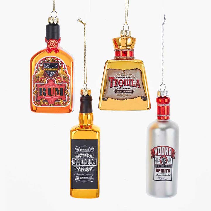 Kurt S. Adler, Inc. - Wholesale Ornament Set - 4-5.5"ALCOHOLIC DRINK BOTTLE ORNAMENT 4A