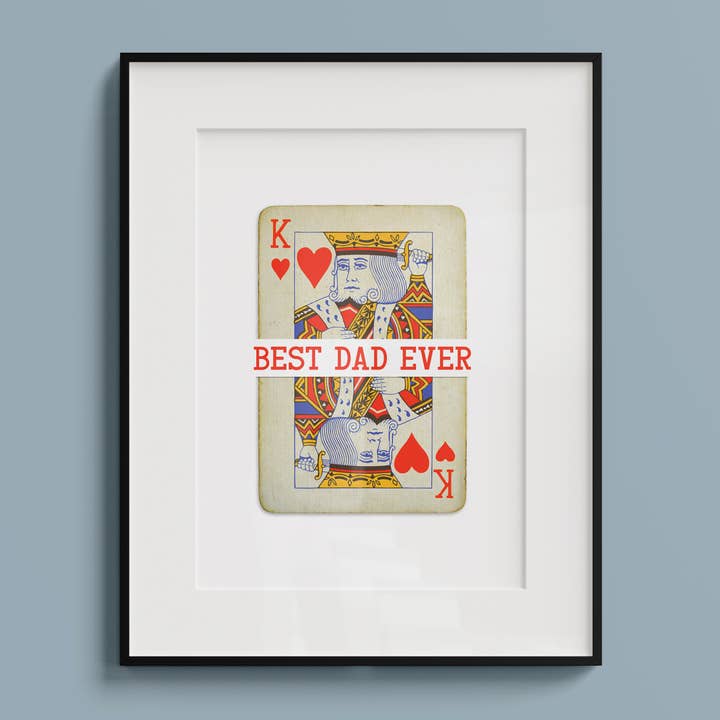 Best Dad Ever A4 Playing Card Print for wholesale by Hands & Hearts