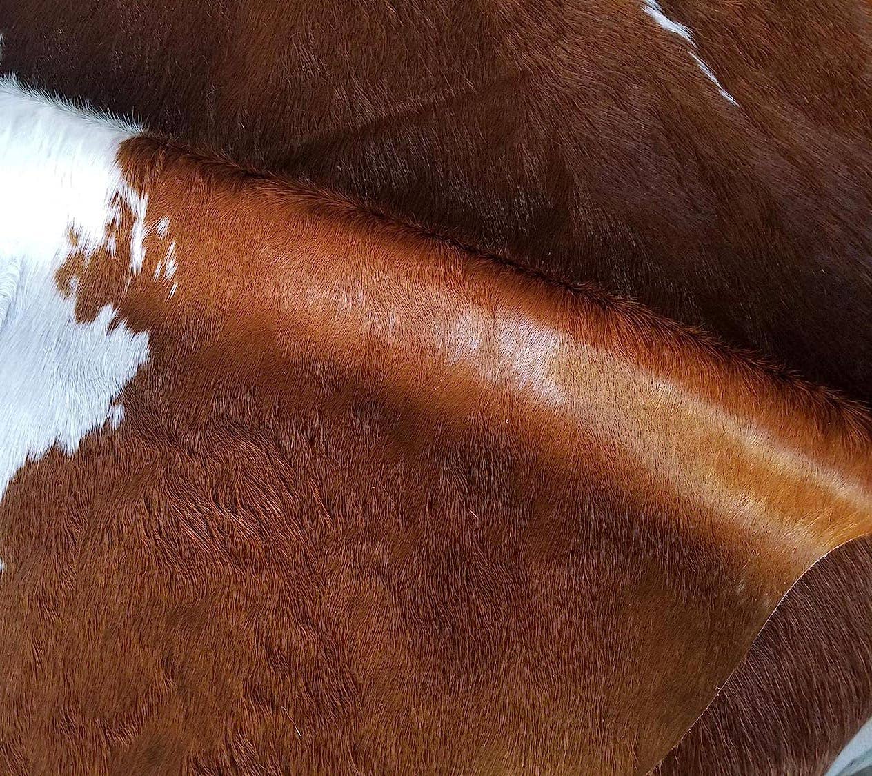 home mart goods – Engroshandel Løst tæppe – 6x7 Fødder Brun & Hvid Mave Hereford Koskind Område Tæppe9