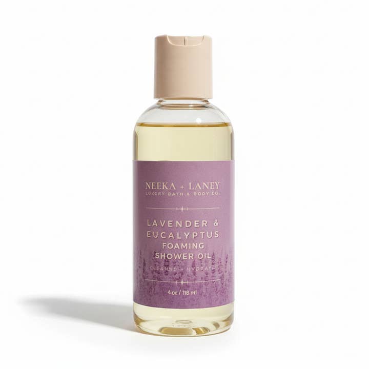 NEEKA + LANEY FOAMING SHOWER OIL - LAVENDER EUCALYPTUS 4oz for wholesale by NEEKA + LANEY