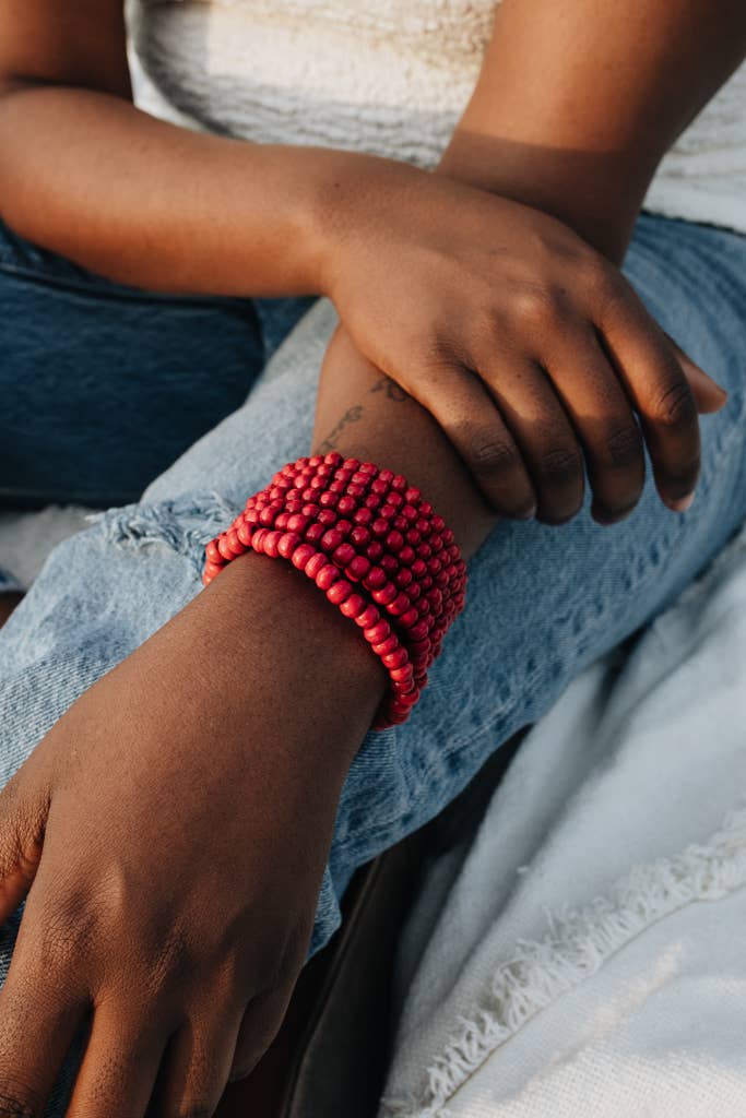 Crowned Free - Wholesale Beaded Bracelet - Unity Bracelet - Fuchsia3