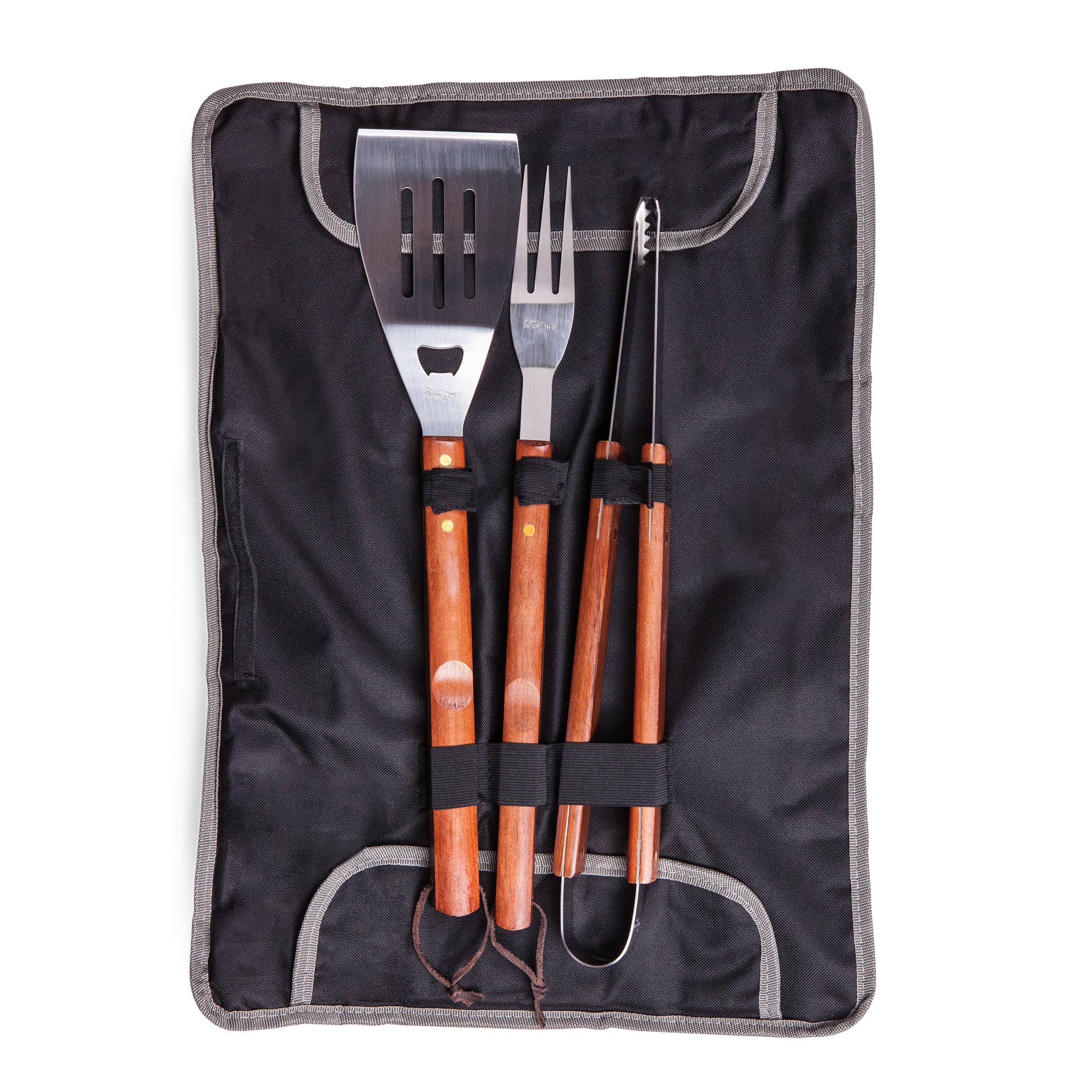 Black with Gray Accents 3-Piece BBQ Tote & Grill Set for wholesale on Faire7