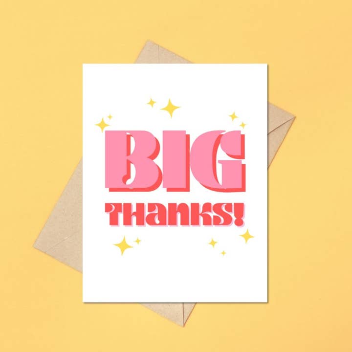 Big Thanks Stars Greeting Card for wholesale by Feira Pop