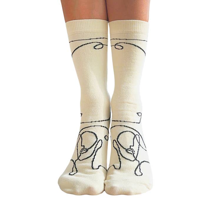 Tucketts - Wholesale Socks - Women's - Crew Closed Toe - Ella Off-White