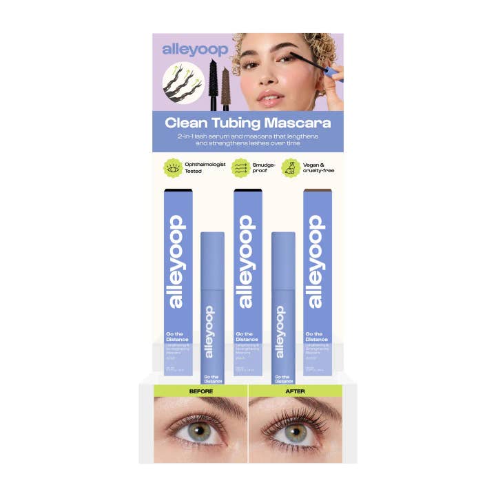 Kit de démarrage Go the Distance (Noir & Marron) -Produit&Affichage pour la vente par Alleyoop Makeup | Clean Beauty & Wellness