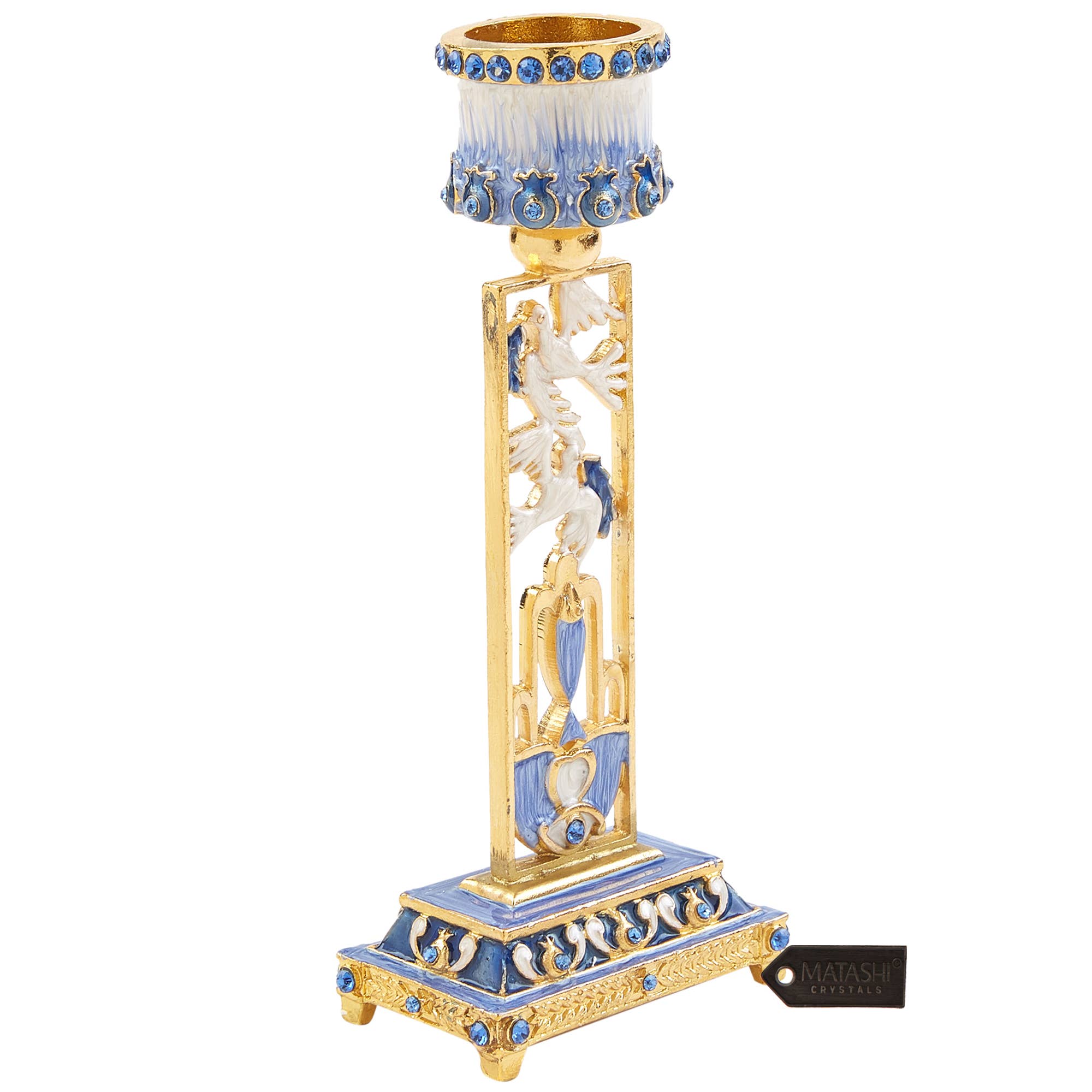 Matashi - Wholesale Kaarsenhouder - Matashi handgeschilderde Shabbat-kandelaars, 2-delige set2