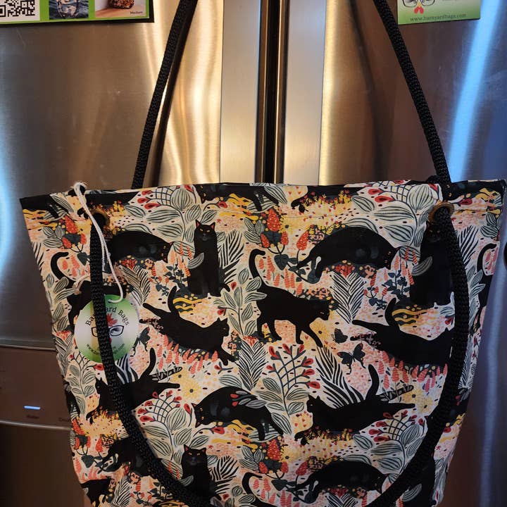 Black cats and black butterflies tote for wholesale by Barnyard Bags, LLC