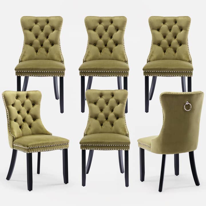 Modern Home Touch – wholesale Chair – Shena Set of 2 Velvet Kitchen Dining Chairs Knocker Back9