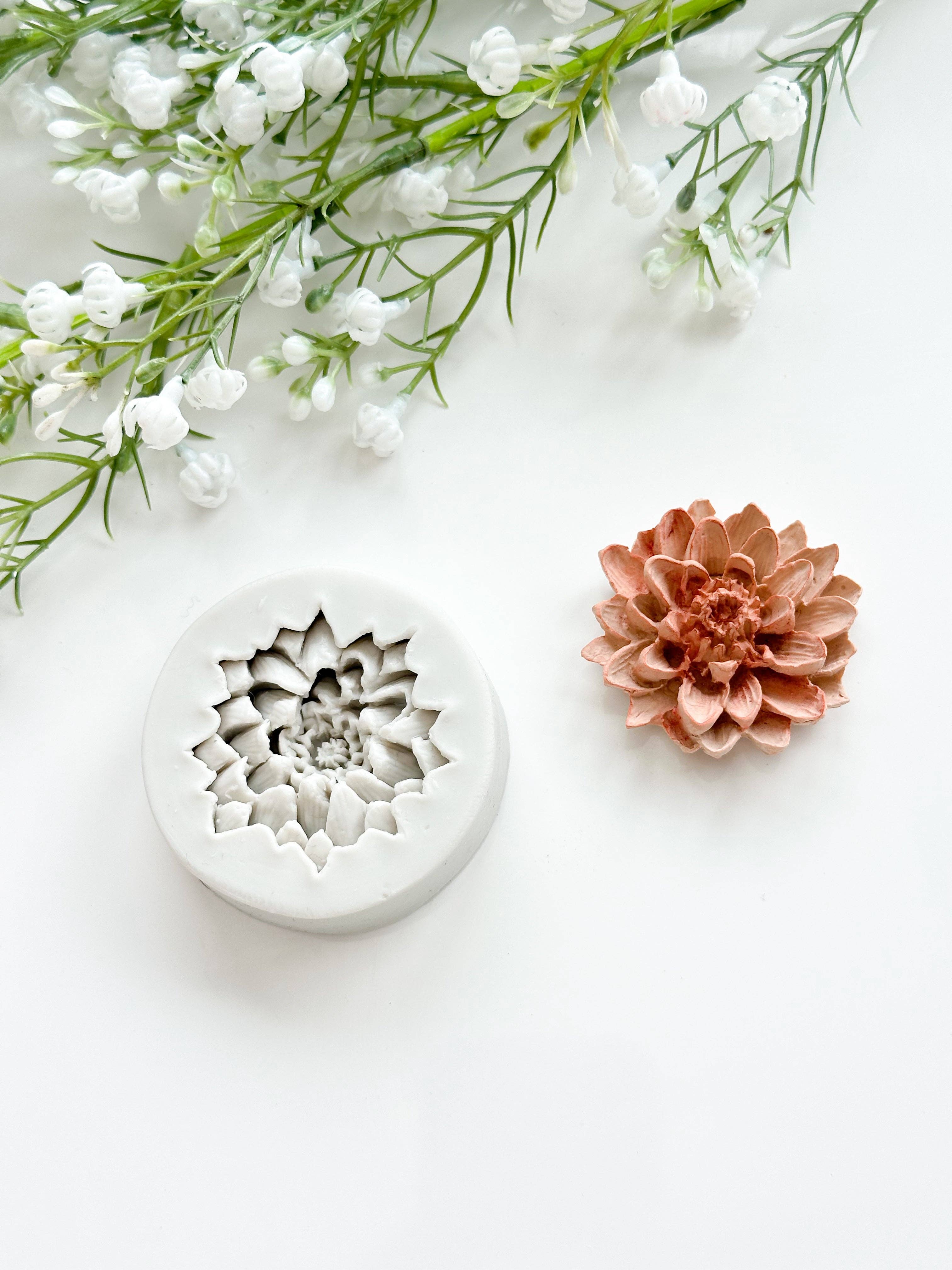 Tera Clay - Vendita all'ingrosso Utensili per artigianato - Stampo in silicone a forma di fiore di crisantemo per pasta polimerica1