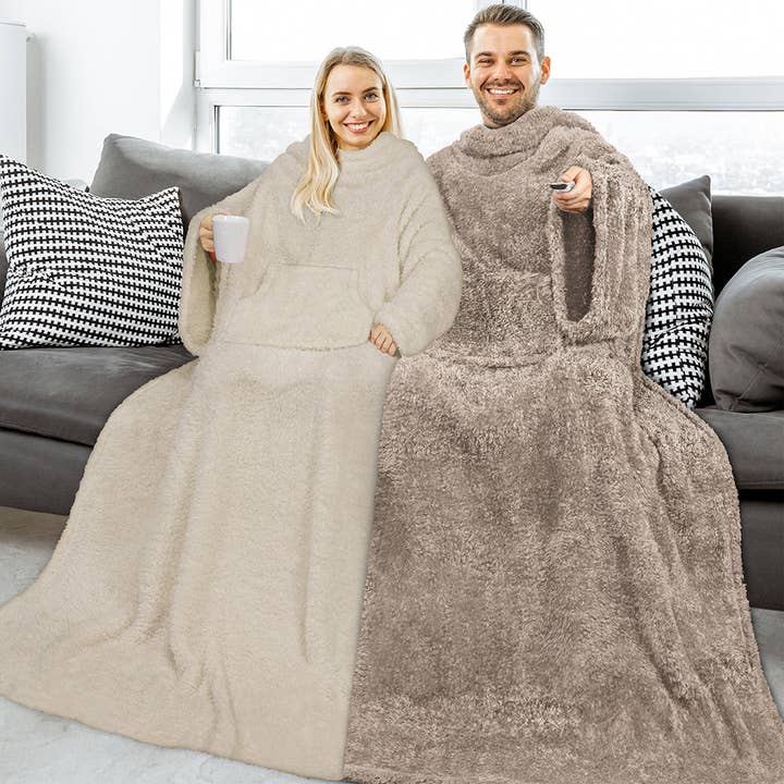 Pavilia - Wholesale Throw Blanket - Sherpa Fluffy Blanket with Sleeves39