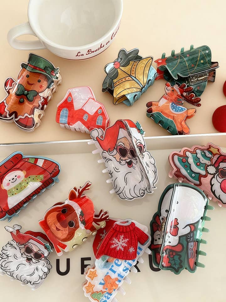 CWAHA07713_PINCE À CHEVEUX EN ACRYLIQUE DE NOËL POUR FEMMES pour la vente par NINEXIS