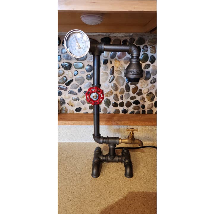 Mr. Willies Lighting - Wholesale Accent/Desk Lamp - Industrial Retro desk Lamp on metal w/ temperature gauge2