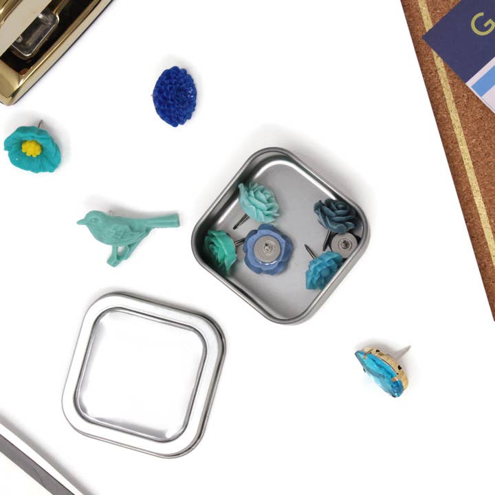 Merry Alchemy - Vendita all'ingrosso Puntine - Set puntine da disegno fiore blu2