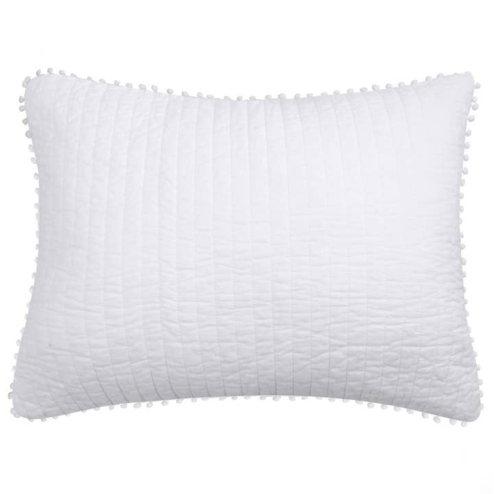 Pom Pom White Standard Sham for wholesale by Levtex Home