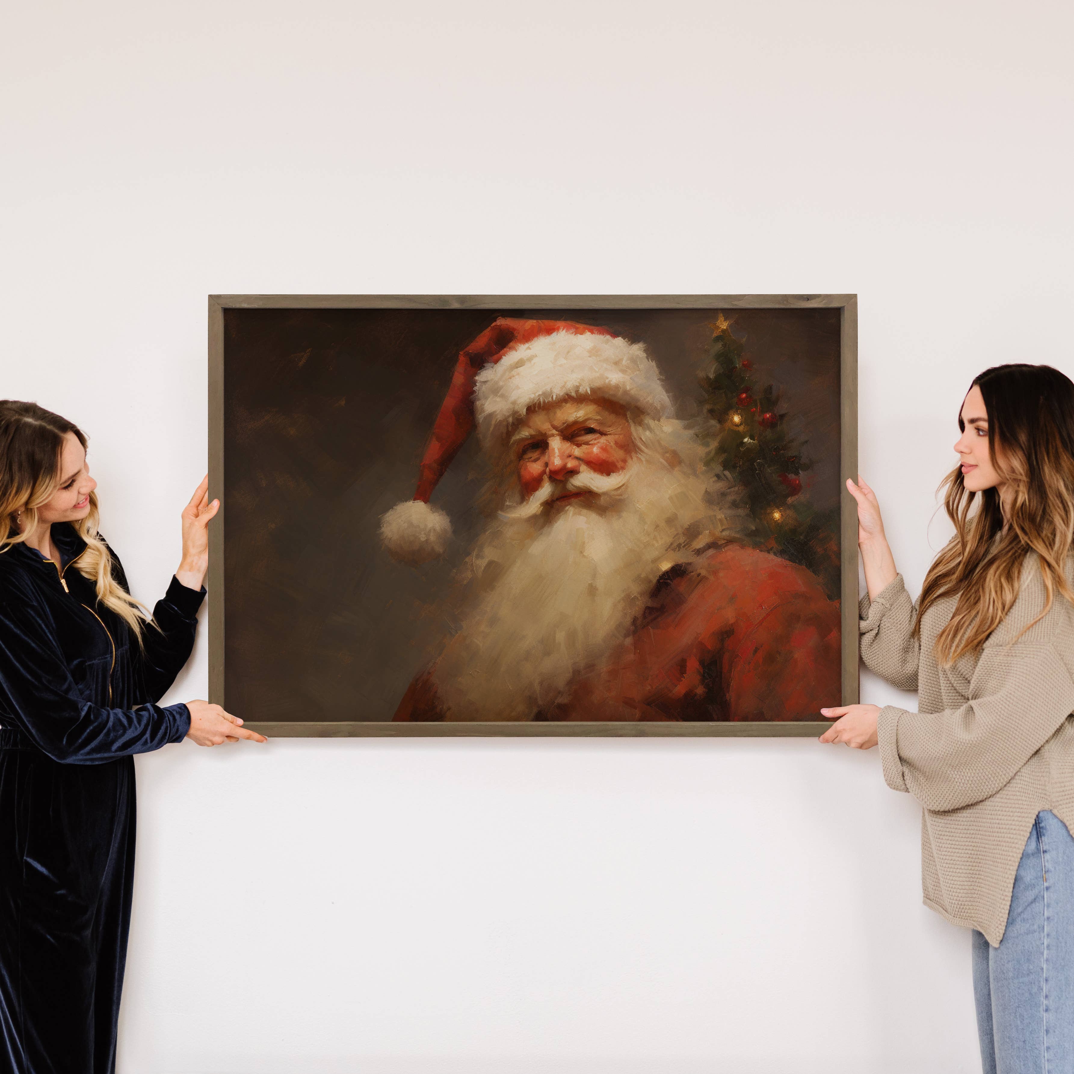 Hangout Home – Großhandel Kunstdruck – Leinwandbild „Weihnachtsmann in Rot“, Holzrahmen3