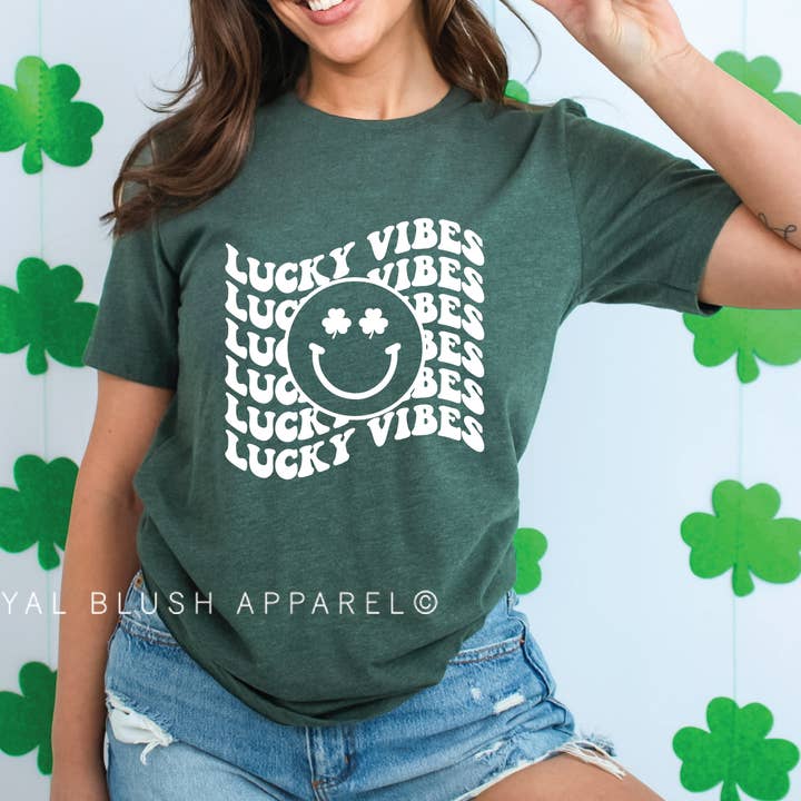 Transferencia de serigrafía Smiley Lucky Vibes para venta al por mayor de RBA Transfers