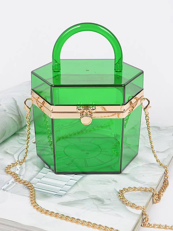 Plastic Hard Mini Clutch W/Handle for wholesale by Shop Neighbors