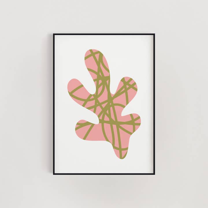 Henri Matisse Grøn og Pink Inspireret Wall Art Print for engroshandel hos Malff Homeware