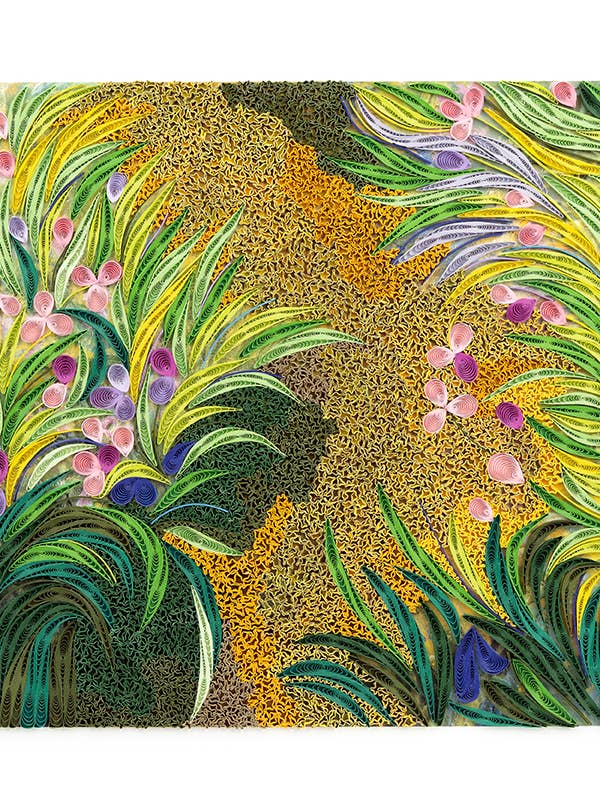 Quilled Path through the Irises, Monet Art (11in x 11in.) for wholesale by Quilling Card