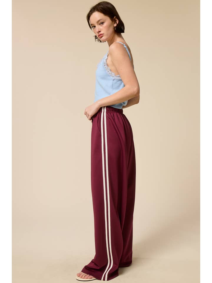 Mimosa - Wholesale Pants - Women's - Wide Leg Track Pants with Side Stripes11