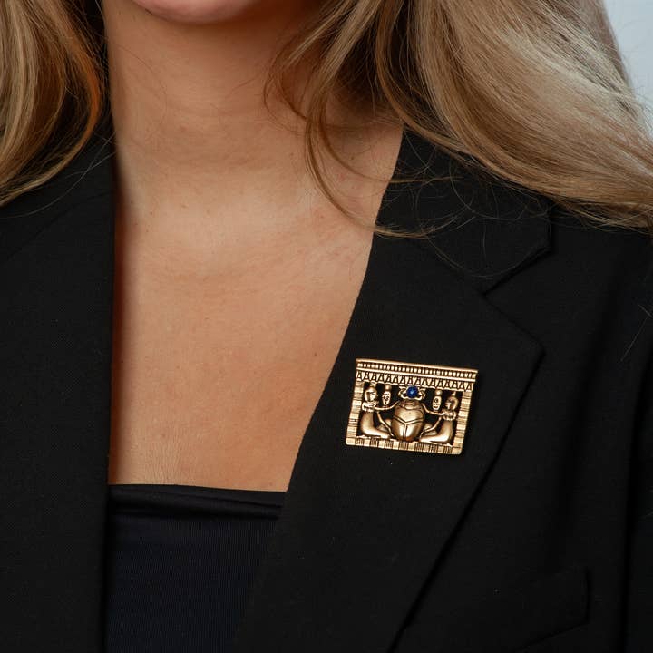 Discoveries, Inc. – alfinete de lapela por atacado – Broche Peitoral Egípcio com Escaravelho e Lápis-Lazúli2