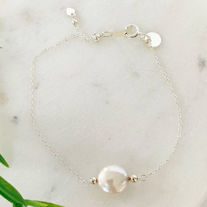 Bracelet à perles ajustable Newport - argent sterling pour la vente par Mermaids + Madeleines