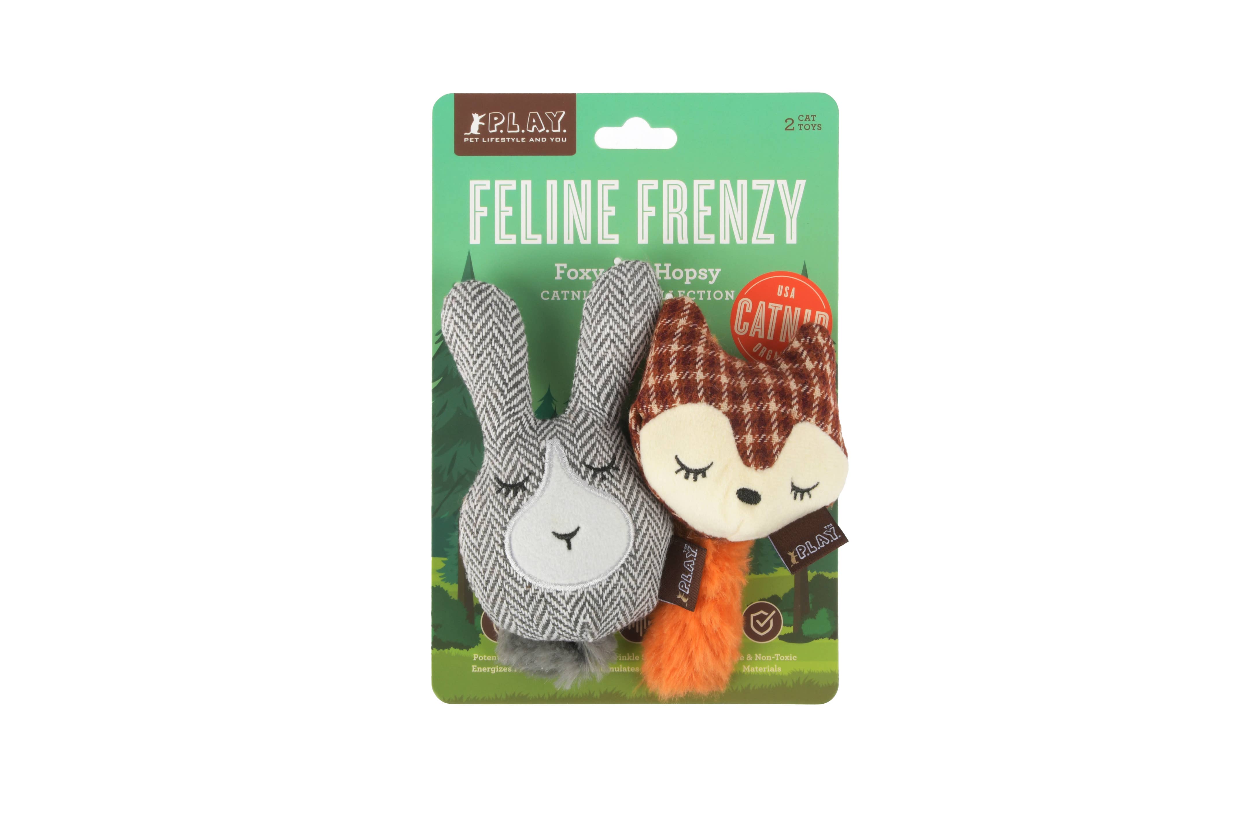 P.L.A.Y. Pet Lifestyle and You - Wholesale Pet Toy Set - Cat - Feline Frenzy Forest Friends - Foxsy and Hopsy3
