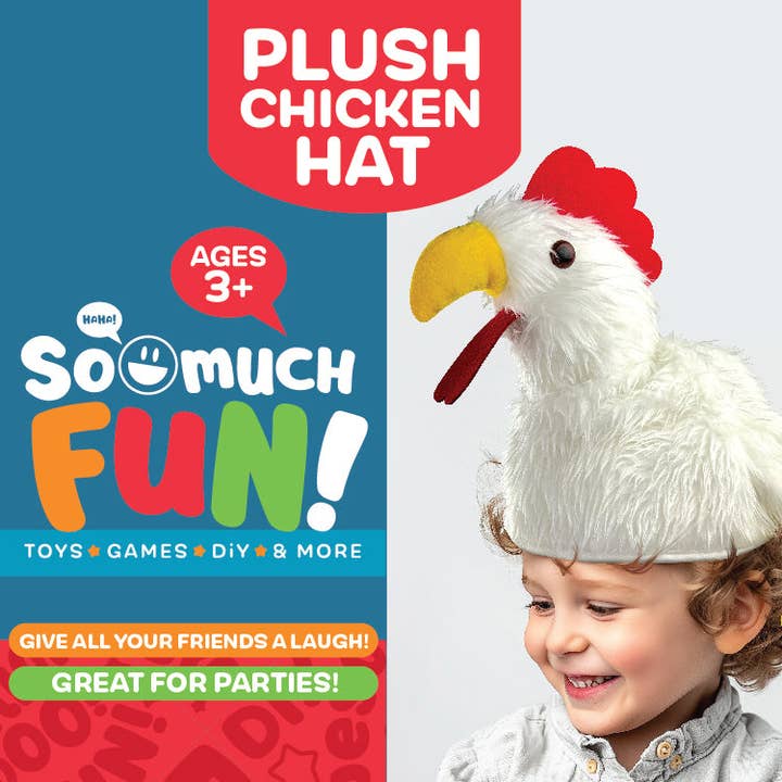 So Much Fun! Plush Chicken Hat - 6/Display for wholesale by Novelty Brands