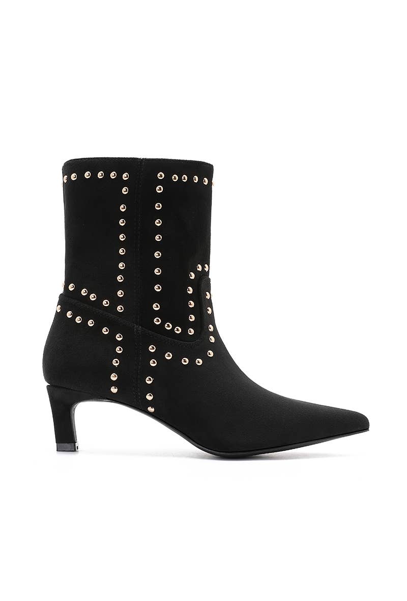 Joia Paris - Wholesale Booties - Women's - Western ankle boots with low heels, studded decoration GZ-3081