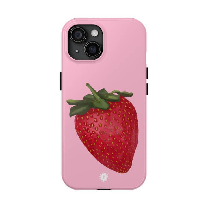 Lyserød jordbærmaleri telefontaske for engroshandel hos Thursday’s Child Creative Studio