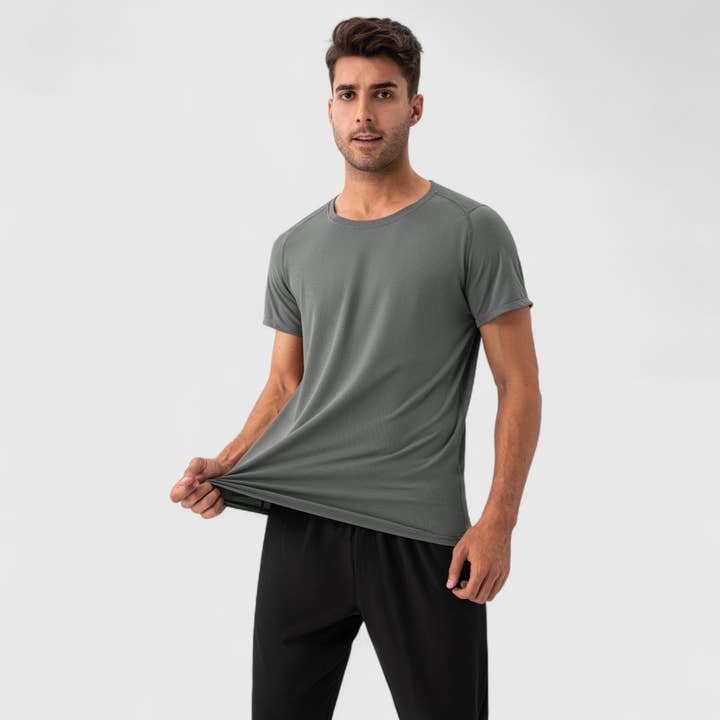 Active by Anna-Kaci - Wholesale Athletic Top - Men's - Men's Short Sleeve Performance T-Shirt with Breathable Mesh14