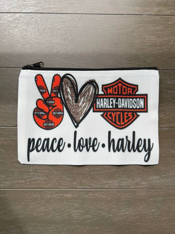 Peace Love HD Makeup Cosmetic Bag for wholesale by The Crazy Craft Girl LLC