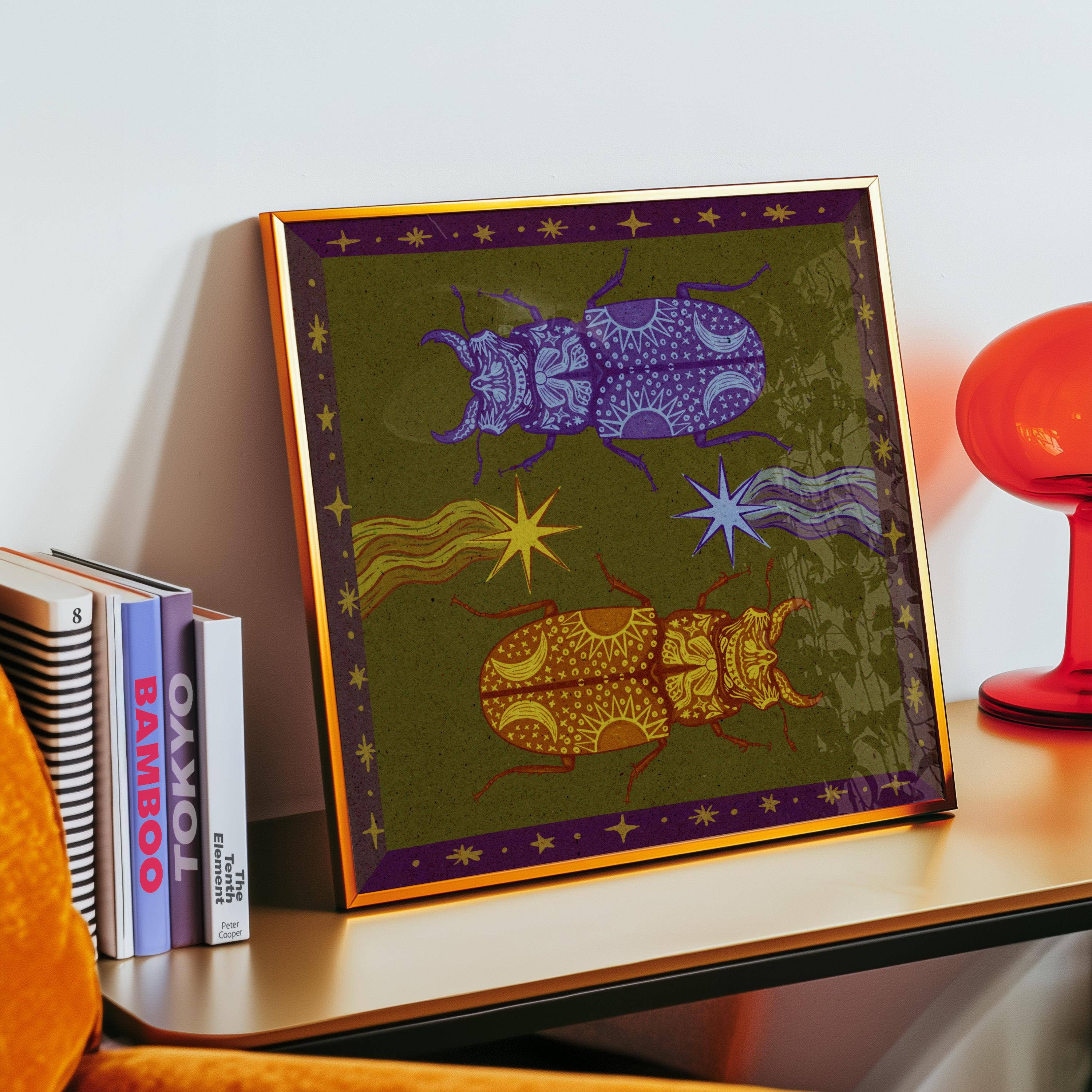 Black Moss Studio - Wholesale Art print - Celestial Stag Beetle Wall Art - Goblincore Decor0