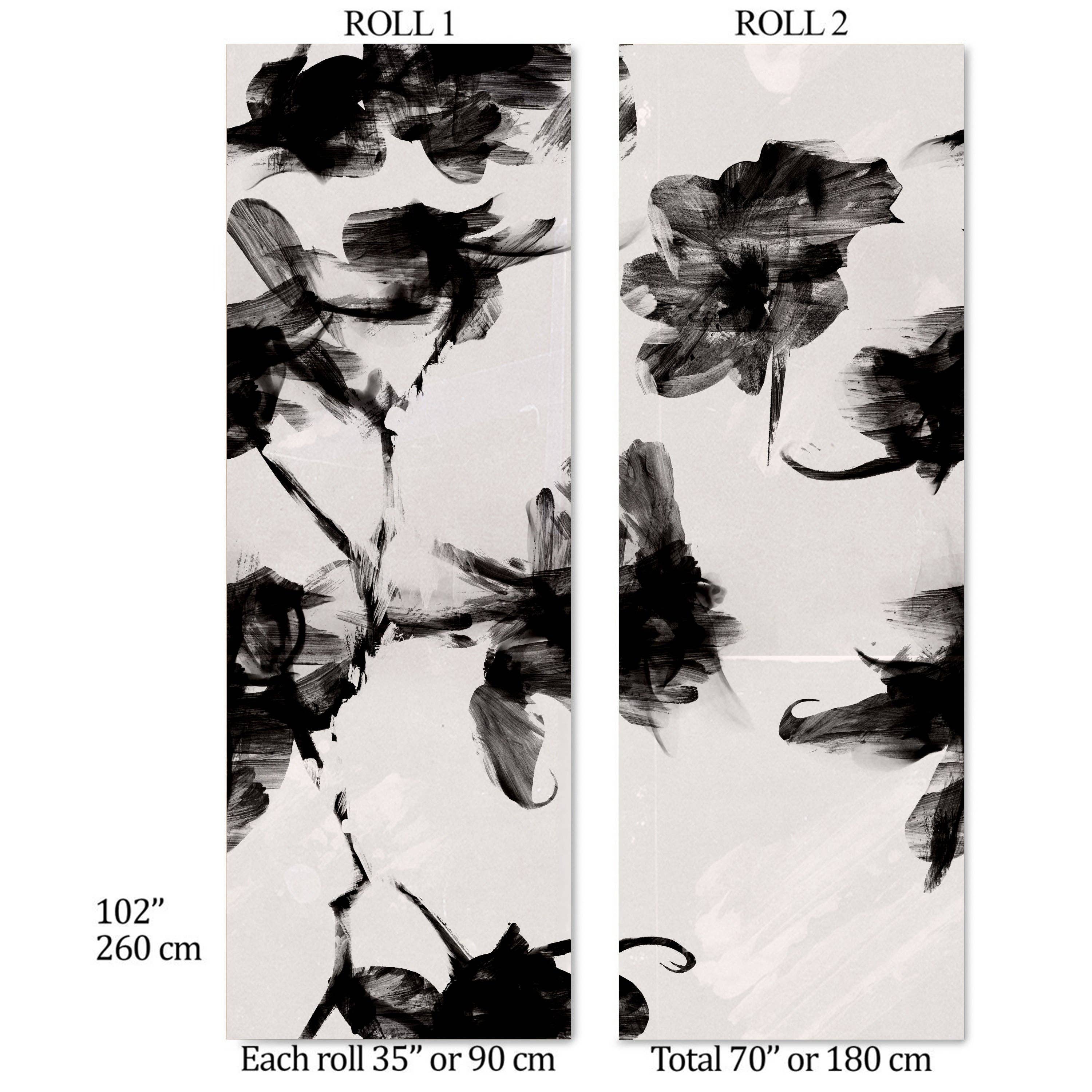 Wallpapers4Beginners - Wholesale Wallpaper - Carta da parati floreale astratta in bianco e nero2