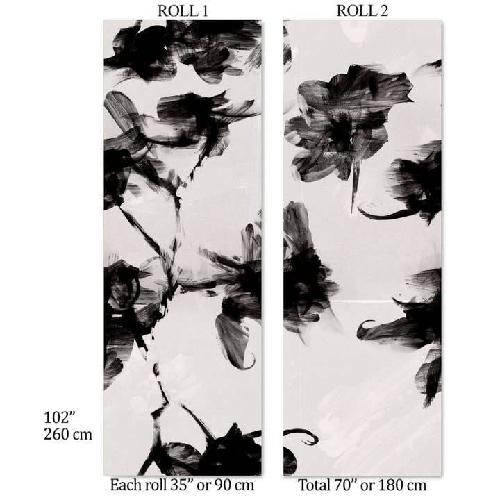 Wallpapers4Beginners - Wholesale Wallpaper - Carta da parati floreale astratta in bianco e nero2