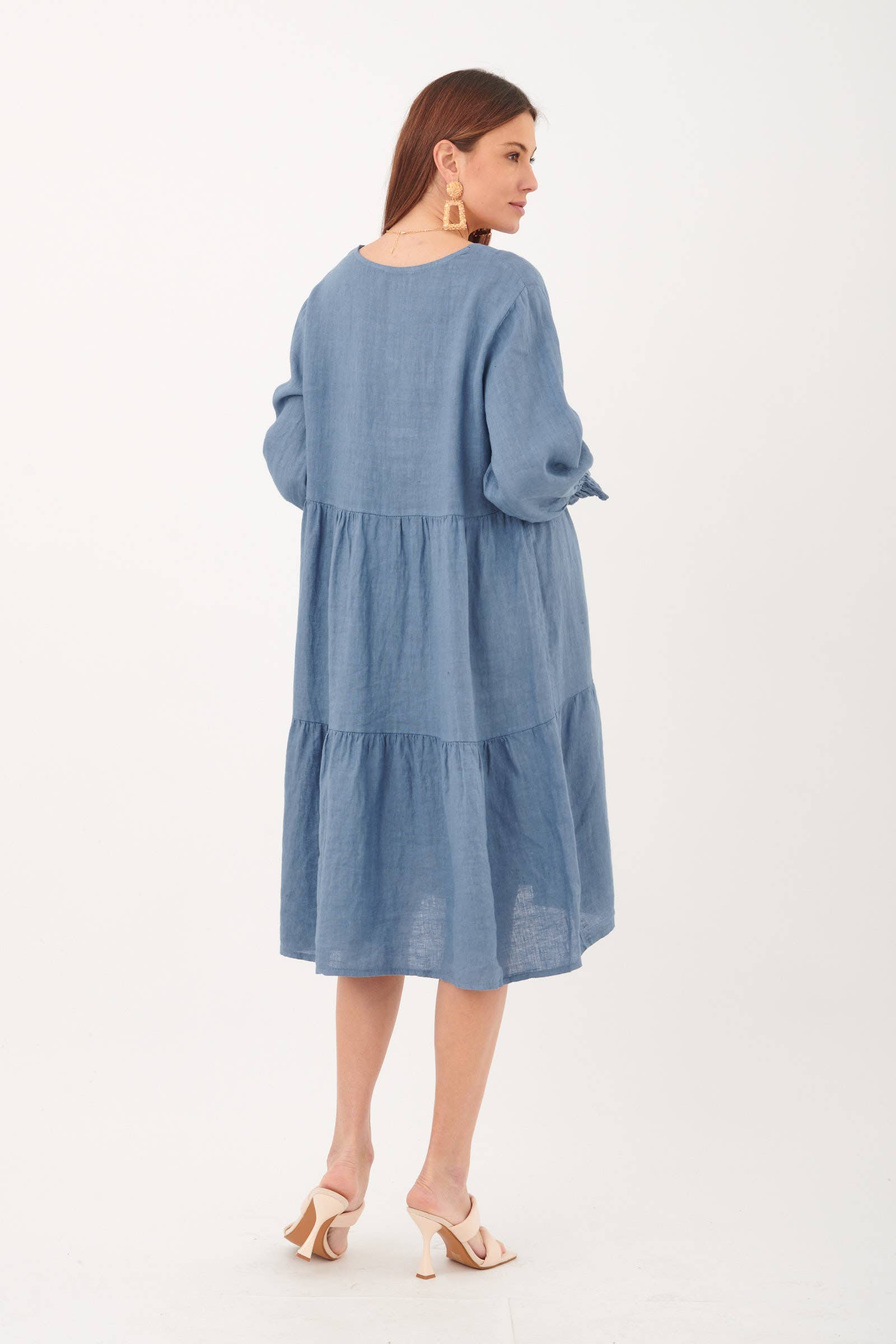 ORNELLA PARIS - Wholesale Dress - Women's - LEL-R5223 linen dress22