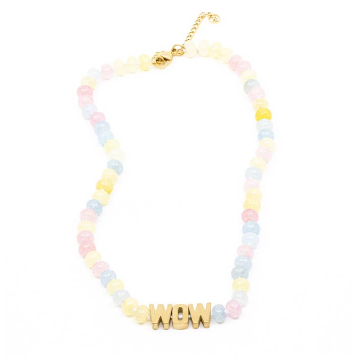 Collana WOW con perle di giada colorata per la vendita all'ingrosso da parte di 7East