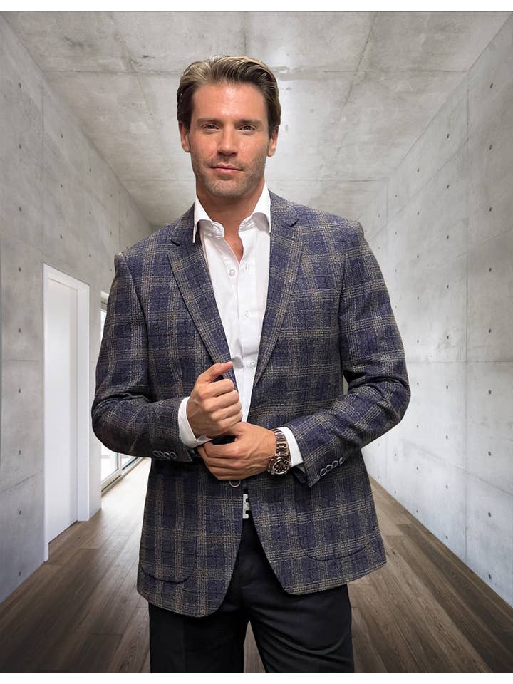 Statement Clothing - Wholesale Blazer - Men's - Tropez Men's Sports Coat in Italian Wool & Cashmere5