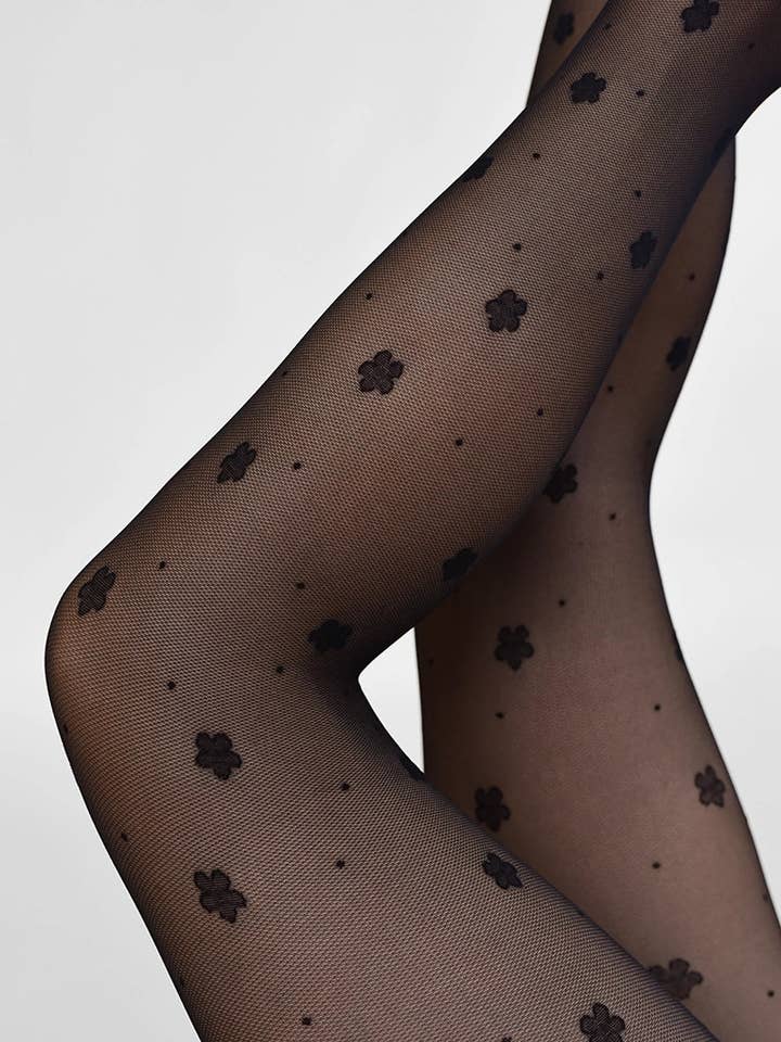 Rachel - Wholesale Tights - Women's - Daisy & Dot Pattern Tights