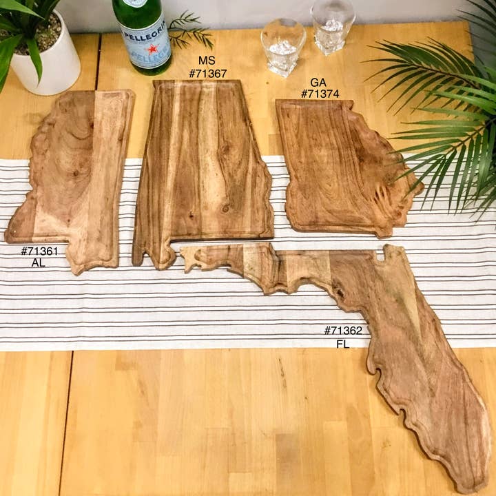 India Handicrafts Inc - Wholesale Cutting Board - ALABAMA Acacia Wood Cutting Board4