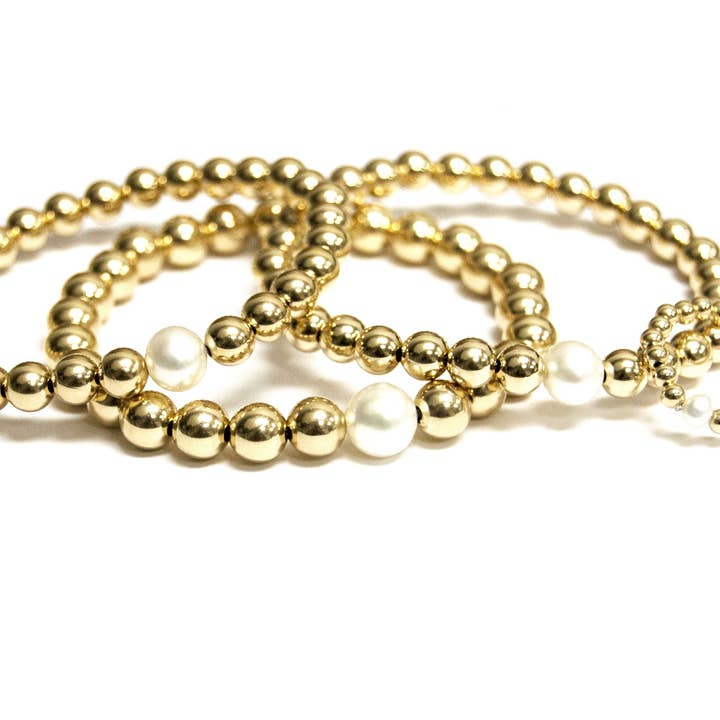 14k gult guld fylld pärlstav armband w/1 färskvatten pärla för wholesale av Kelly and Rose Boutique