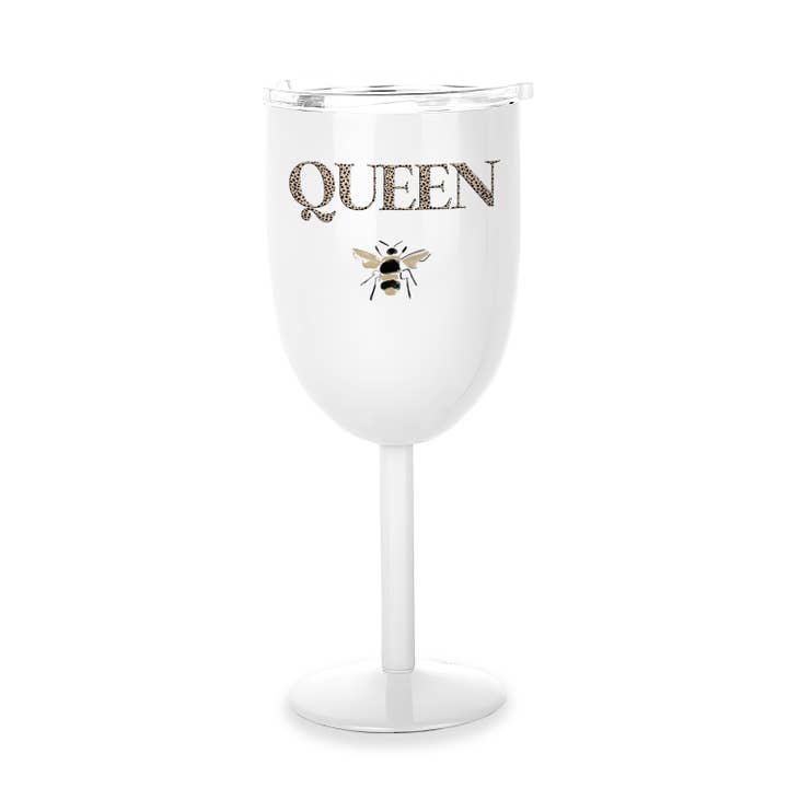 Insulated Wine- White Tumbler Queen Bee for wholesale by Toss Designs