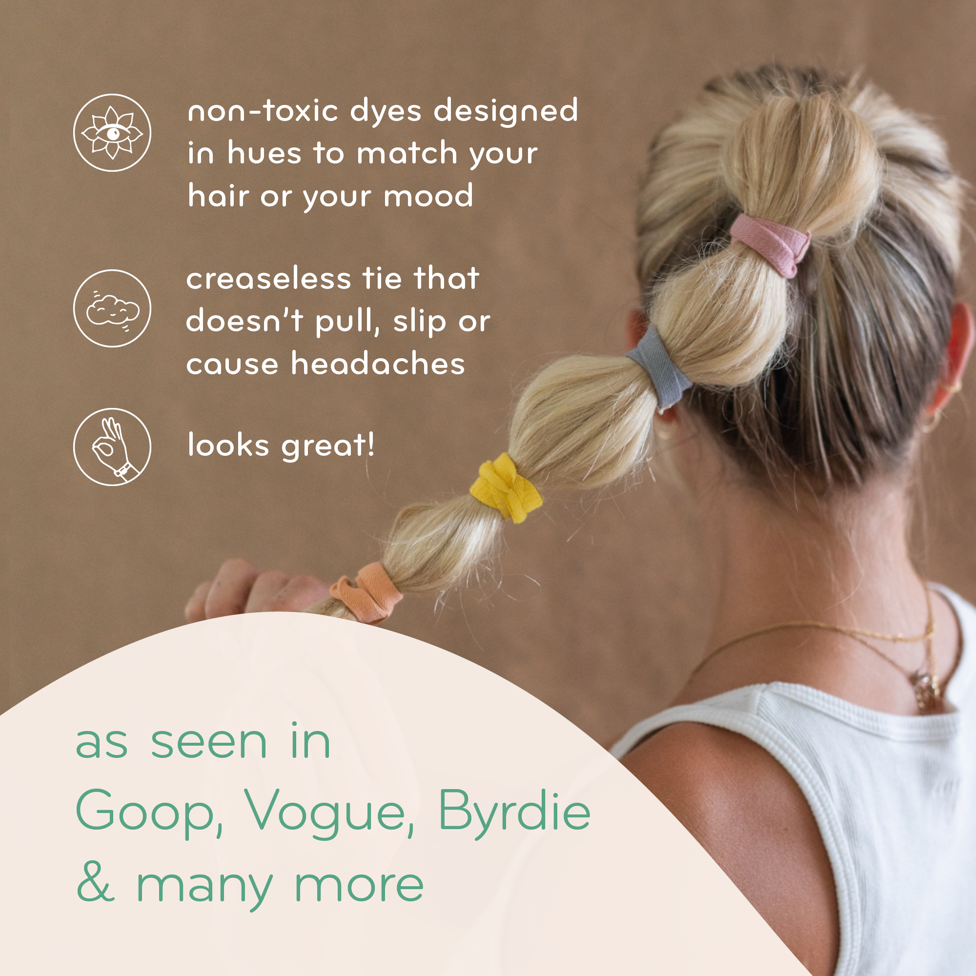 KOOSHOO - Vendita all'ingrosso Elastico per capelli - Elastici per capelli piatti senza plastica - Classics4